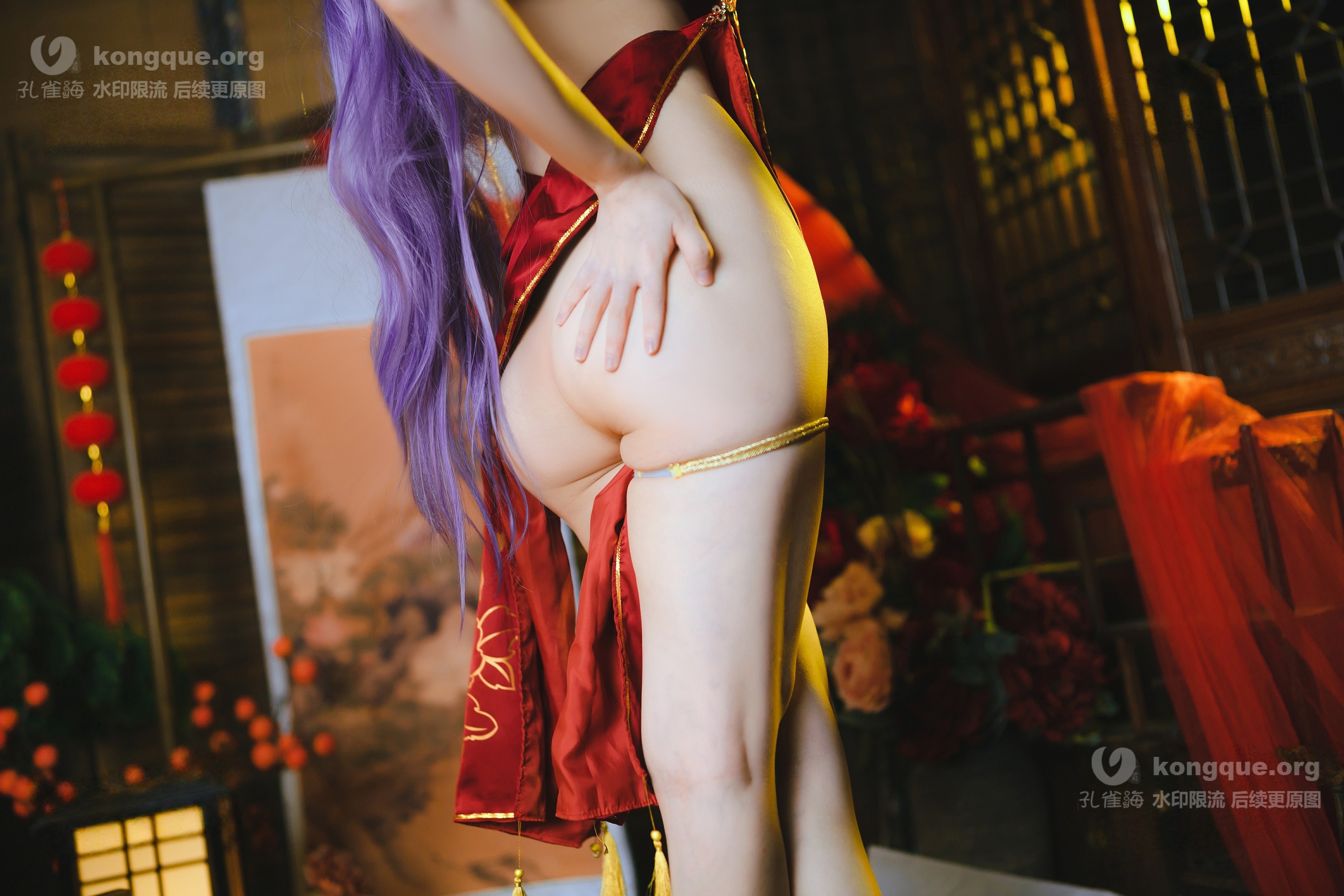 图片[1]-是三不是世w – NO.051 佣兵紫毛旗袍[55P]✦自购✦-XikXak
